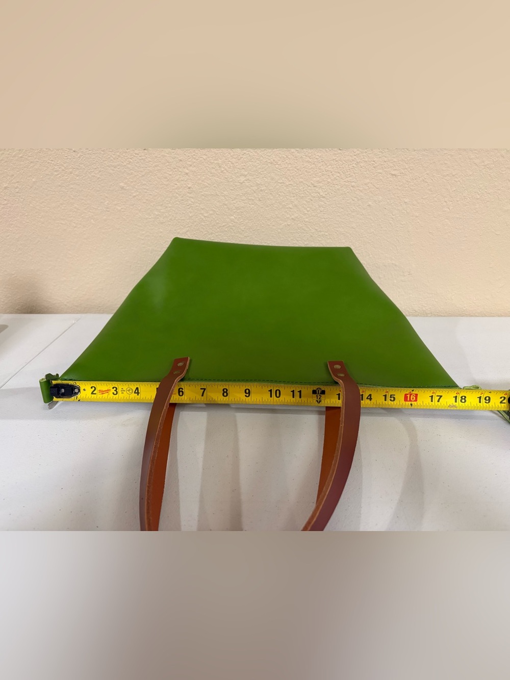 Portland Leather Goods PLG Green Apple Large Zip Tote BNNU No Tags - Picture 13 of 14